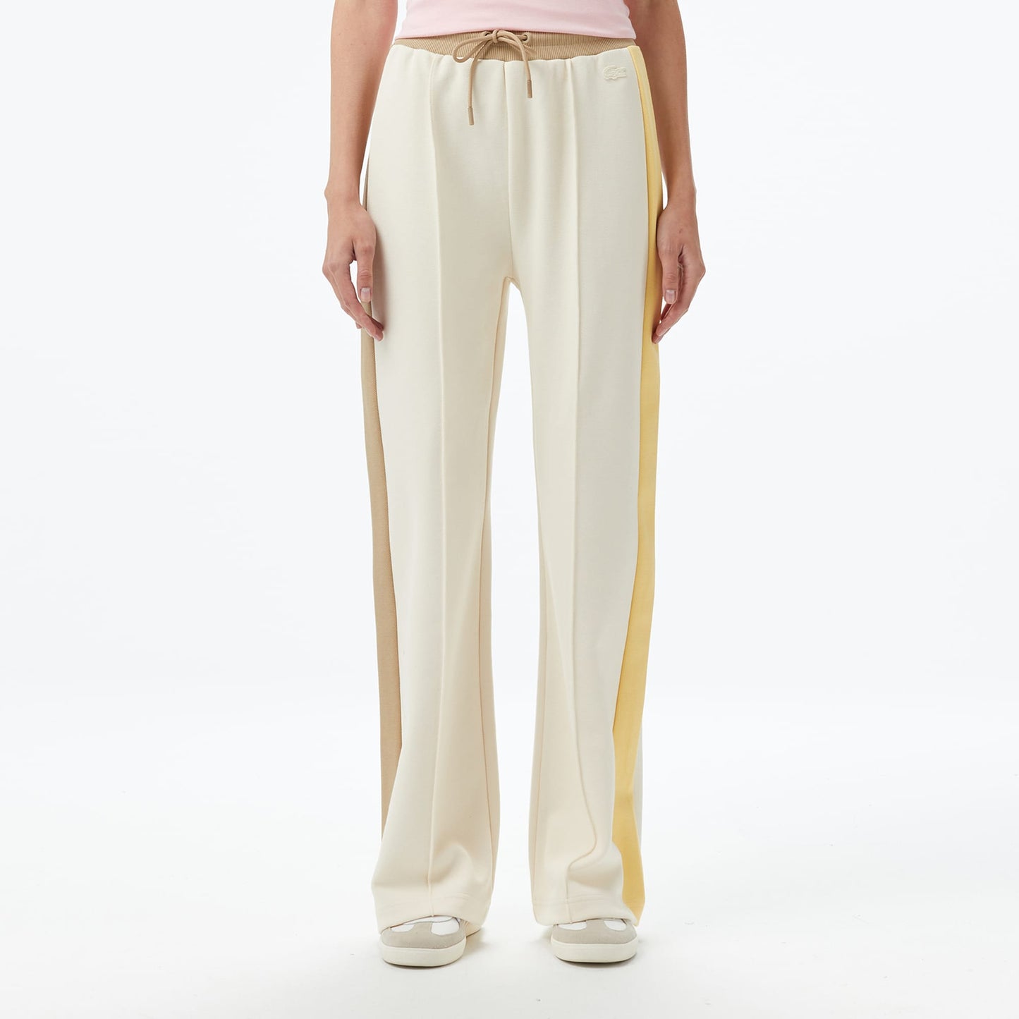 Lacoste Kadın Straight Fit Renk Bloklu Krem Eşofman Altı