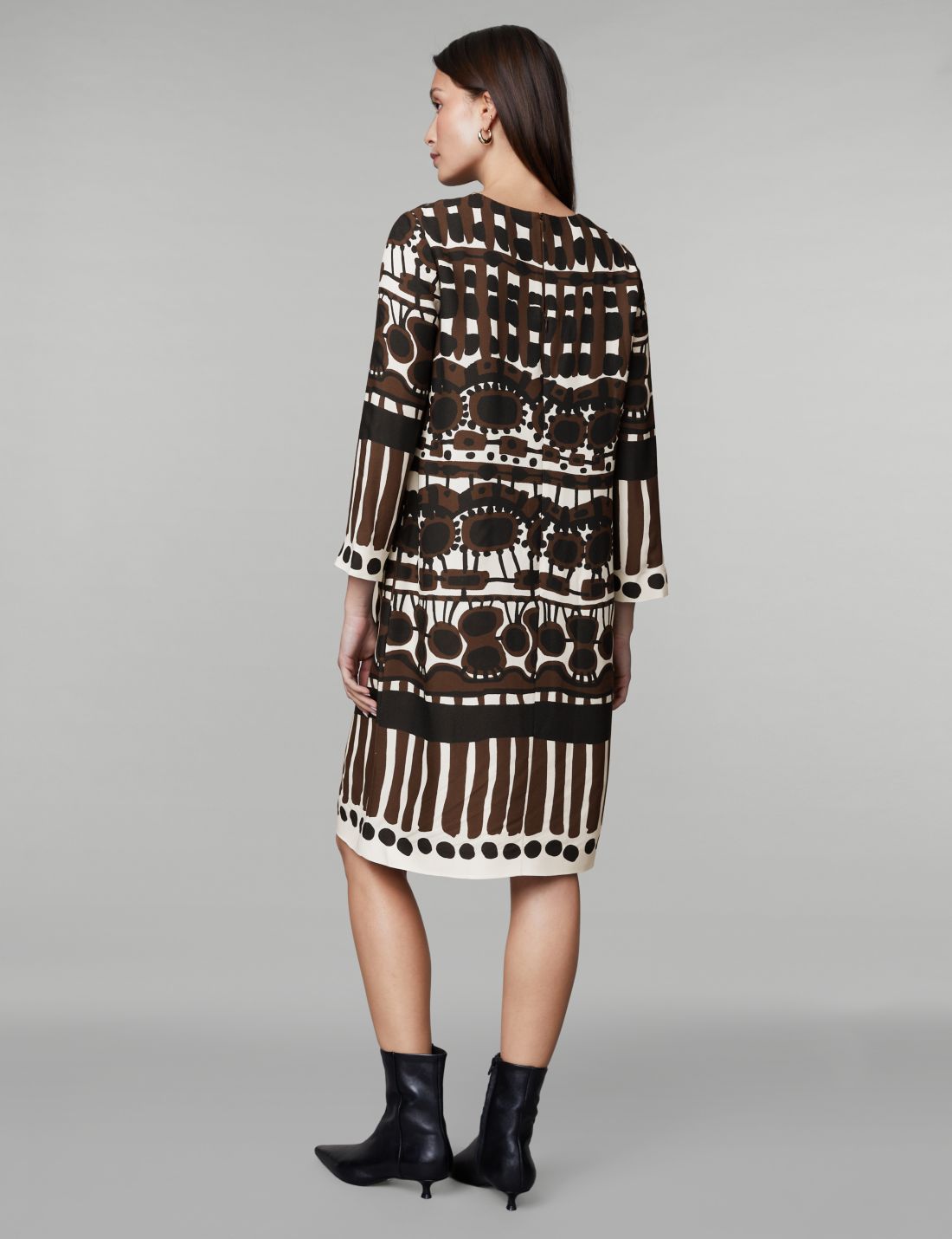 Regular Fit Desenli Mini Elbise