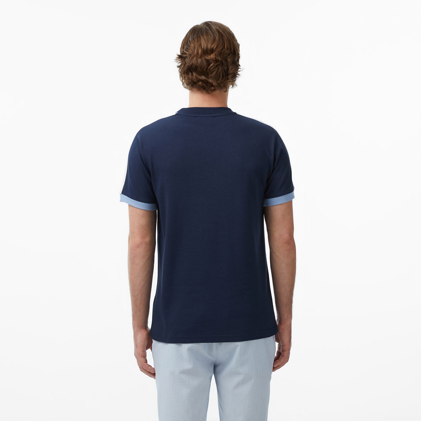 Lacoste Erkek Regular Fit Bisiklet Yaka Renk Bloklu Lacivert T-shirt