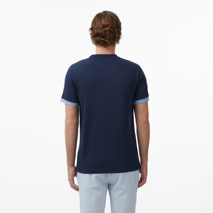 Lacoste Erkek Regular Fit Bisiklet Yaka Renk Bloklu Lacivert T-shirt