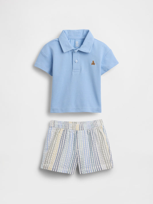 Açık Mavi Polo Outfit Set