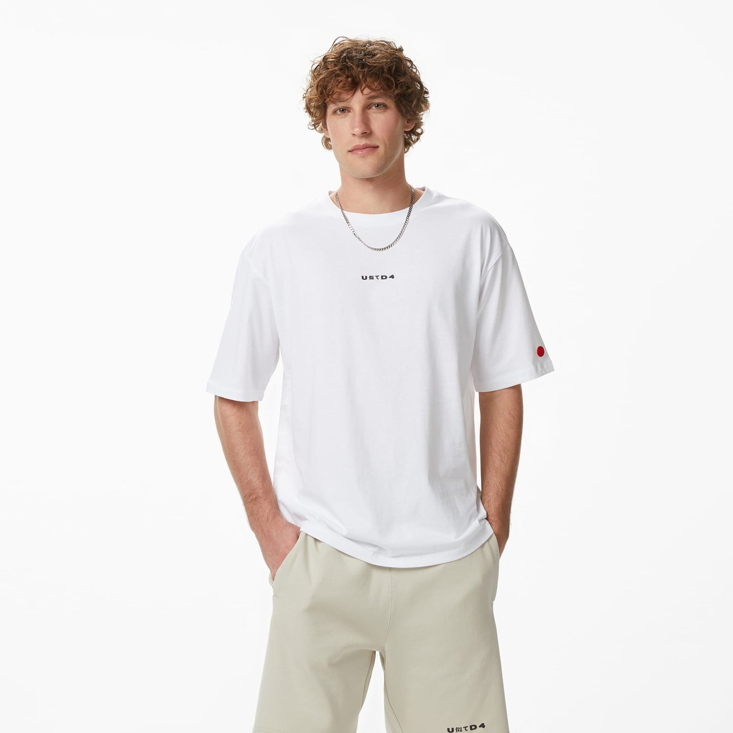 United4 Regular Fit Erkek Beyaz T-shirt