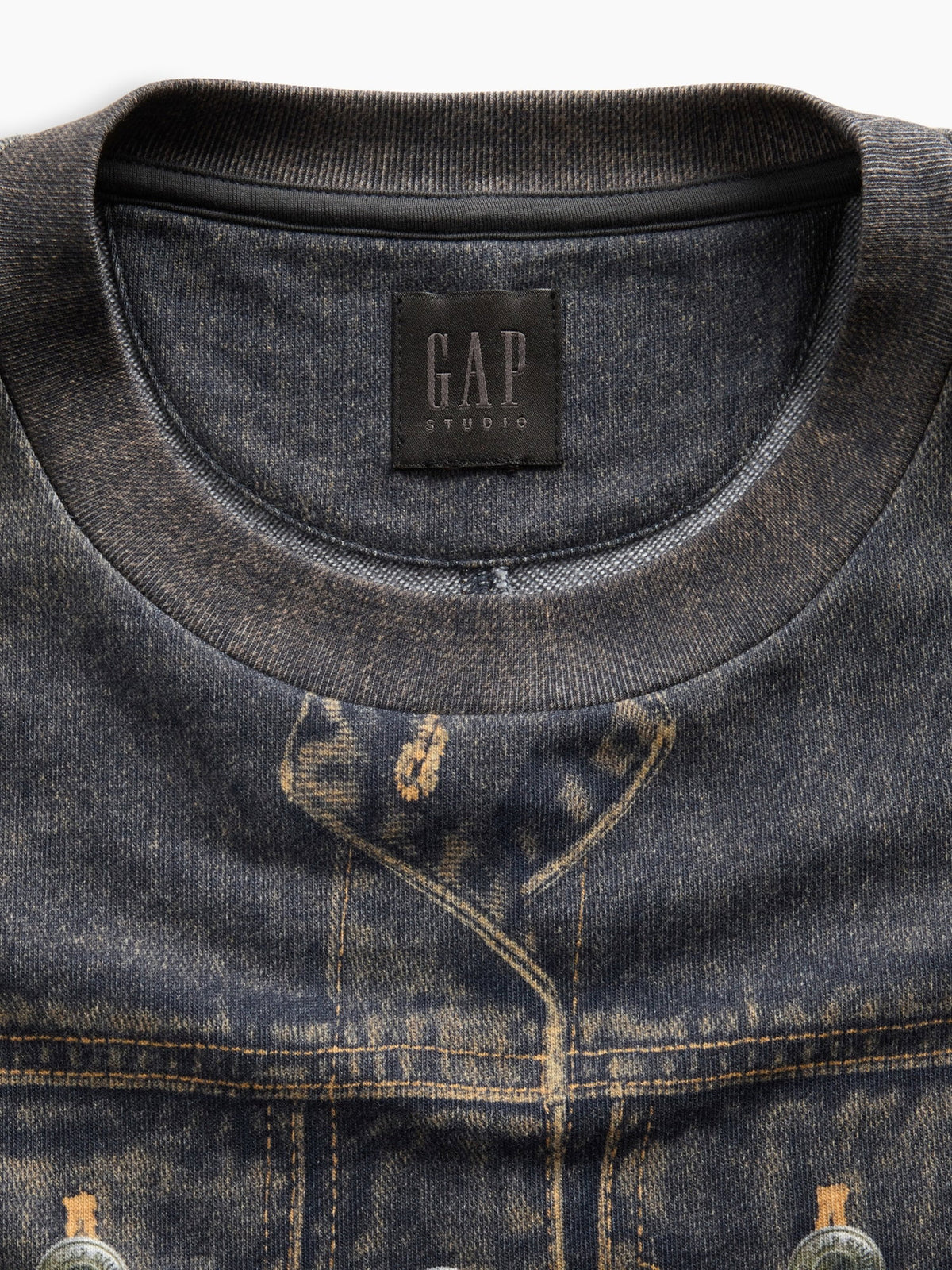 Koyu Mavi Gapstudio Baskılı Denim Terry Elbise