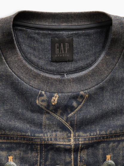 Koyu Mavi Gapstudio Baskılı Denim Terry Elbise