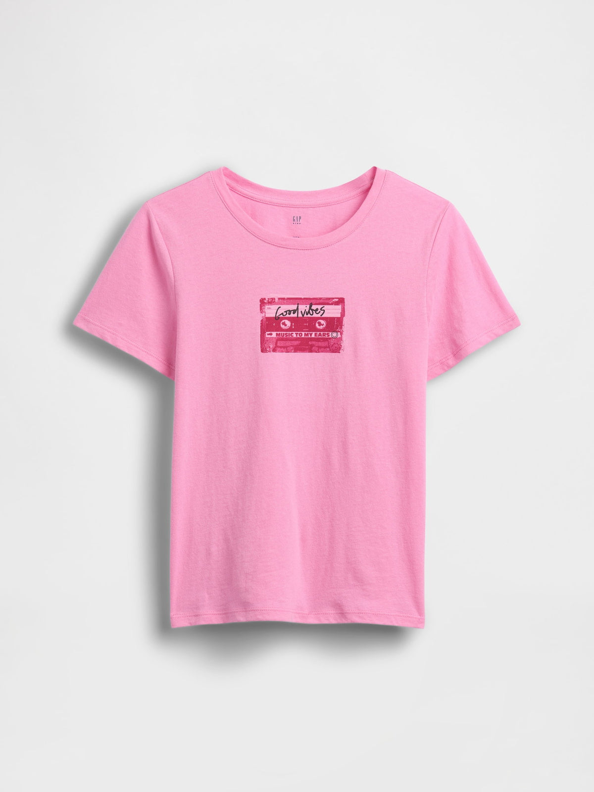 Pembe Grafik Baskılı T-shirt