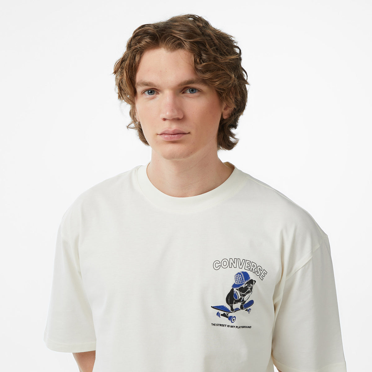 Converse Regular Fit Erkek Krem T-shirt