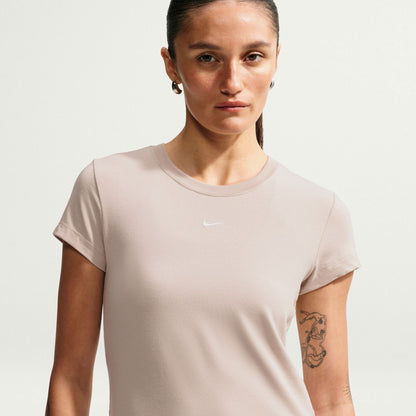 Nike Sportswear Chill Knit Mid Cropped Kadın Krem T-shirt
