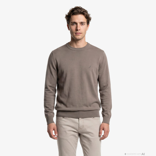 Nautica Erkek Haki Regular Fit Triko