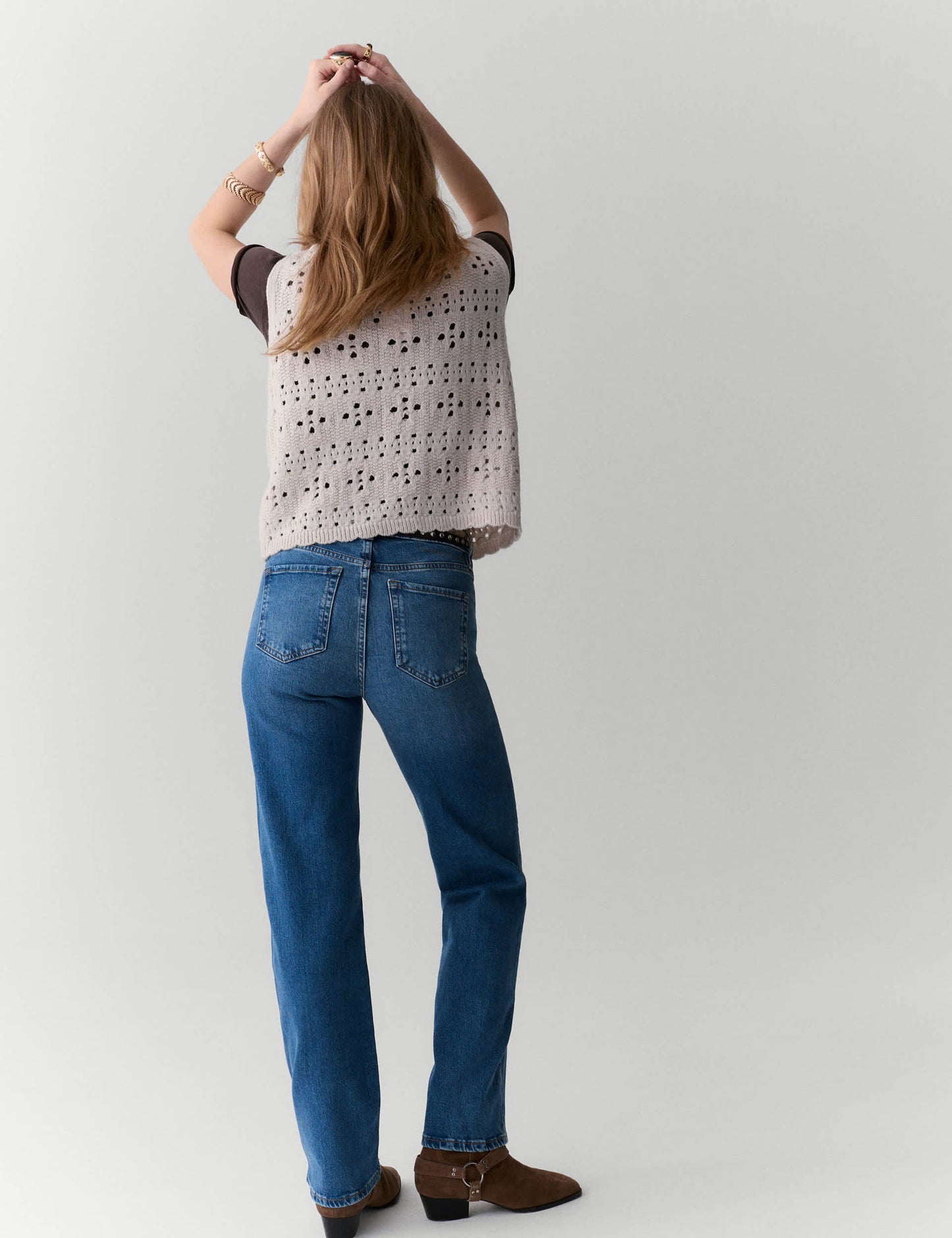 Mid Rise Düz Kesim Grazer Jean Pantolon