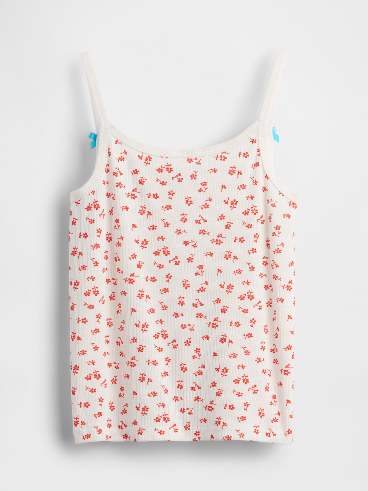Çiçek Desenli Çocuk Geri Dönüştürülmüş Fitilli Pijama Tank Üstü