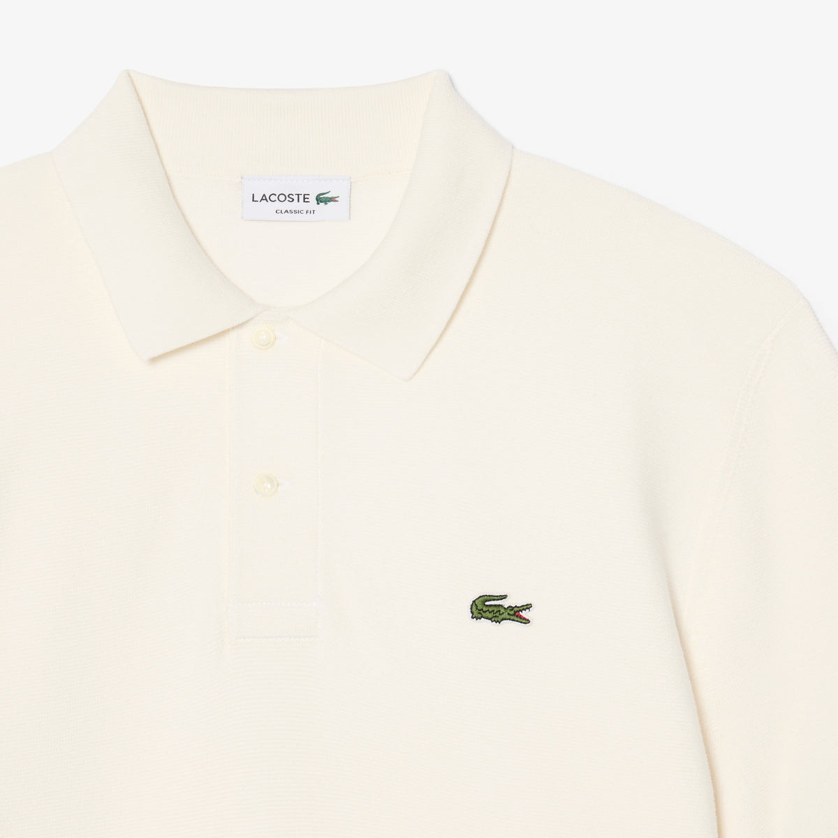 Lacoste Erkek Classic Fit Kısa Kollu Polo Yaka Krem Triko