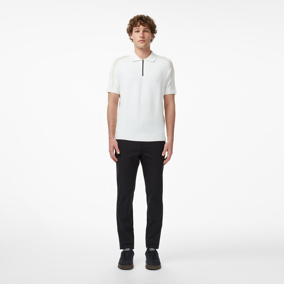 Lacoste Erkek Classic Fit Kısa Kollu Polo Yaka Krem Triko
