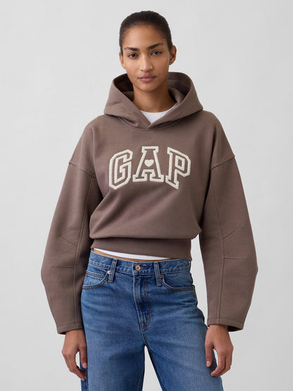 Kahverengi Vintagesoft Oversized Lantern-sleeve Crop Sweatshirt