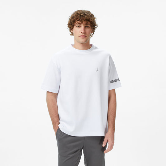 Nautica Erkek Beyaz Oversize T-shirt