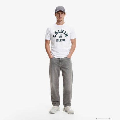 Calvin Klein 20s College Graphic Erkek Beyaz T-shirt