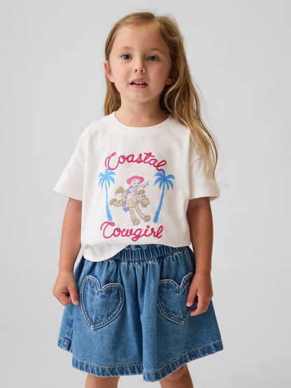 Beyaz Grafik Baskılı T-shirt