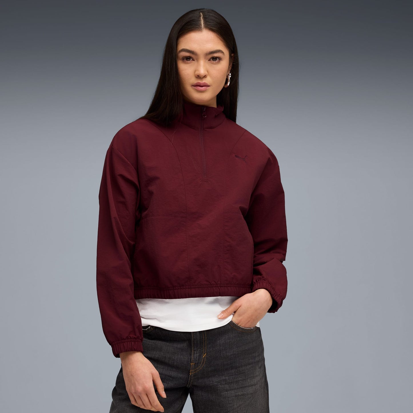 Puma Her Relaxed Kadın Bordo Sweatshirt