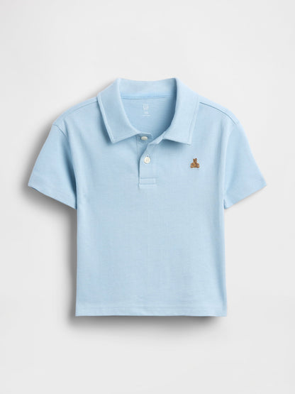 Açık Mavi Boxy Polo T-shirt