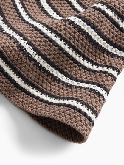 Kahverengi Knit Bucket Şapka