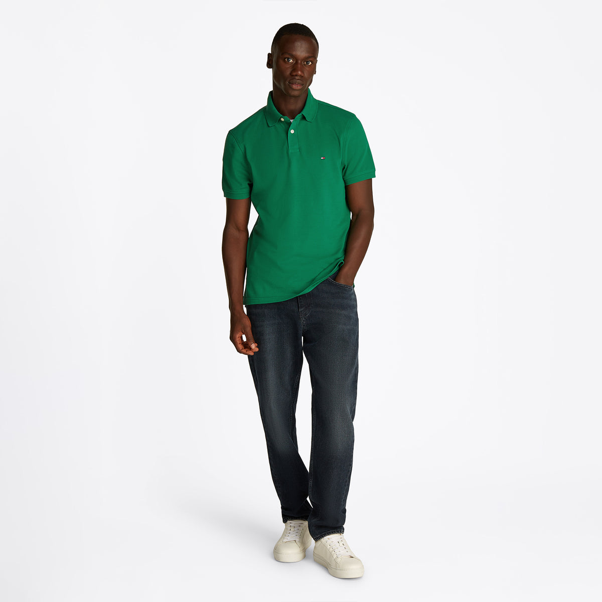 Tommy Hilfiger Nos Erkek Yeşil Polo Yaka T-shirt