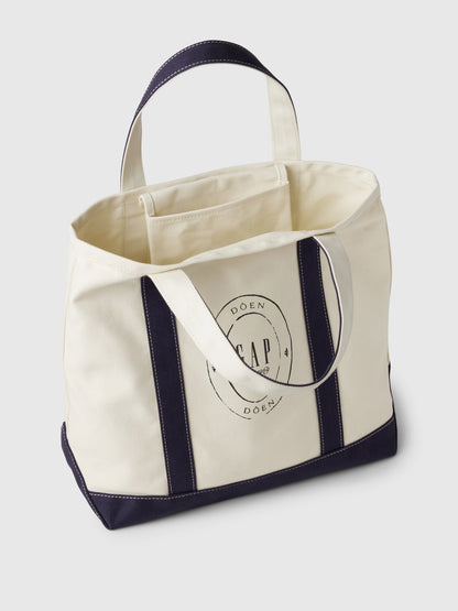 Kırık Beyaz Gap × Dôen Logo Tote Çanta