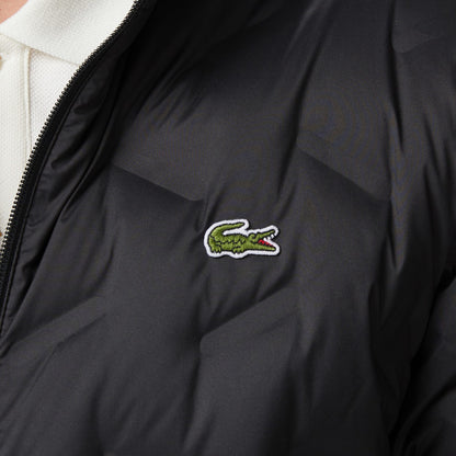 Lacoste Erkek Regular Fit Dik Yaka Kapitone Siyah Mont