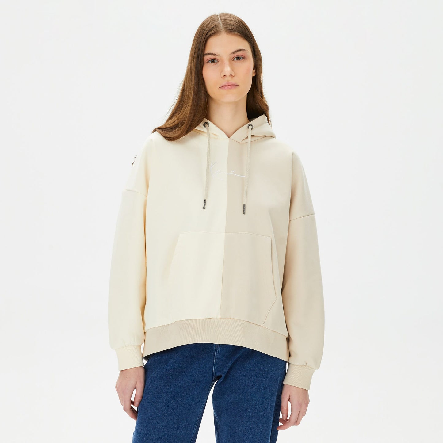 Karl Kani Small Signature Block Os Erkek Bej Hoodie