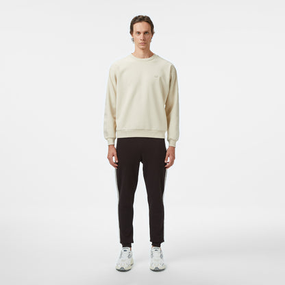 Lacoste Relaxed Fit Bisiklet Yaka Erkek Krem Sweatshirt