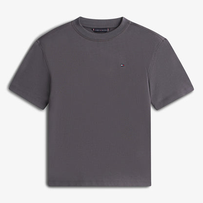 Tommy Hilfiger Washed Faded Graphic Çocuk Gri T-shirt