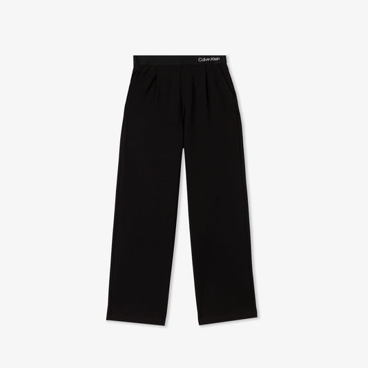 Calvin Klein Logo Tape Wide Leg Punto Çocuk Siyah Pantolon