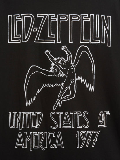 Siyah Led Zeppelin Relaxed Grafik Baskılı T-shirt