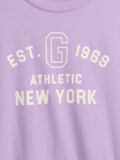 Lila Oversized Crop Logo T-shirt