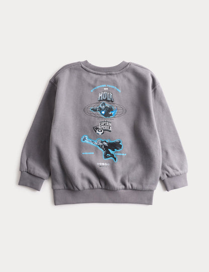 Pamuk Karışımlı Avengers Sweatshirt (2-8 Yaş)