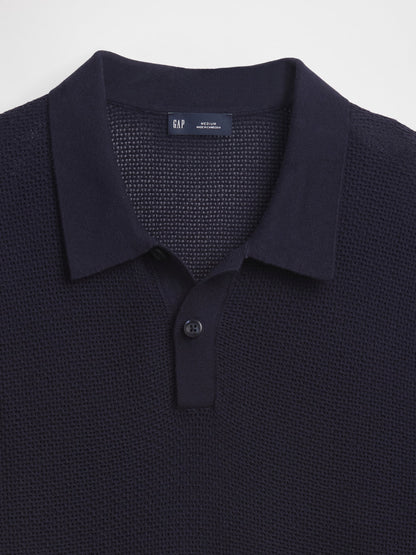 Koyu Gri Dokulu Kroşe Polo T-shirt