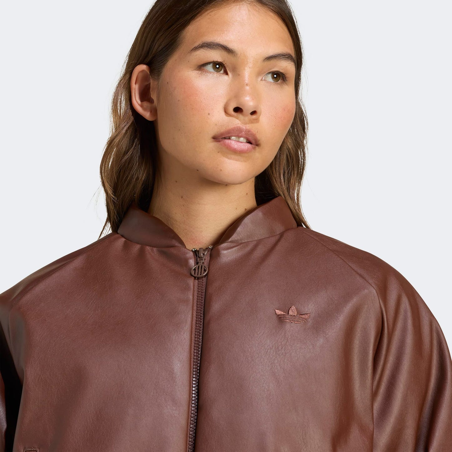 Adidas Pleather Bomber Kadın Kahverengi Ceket