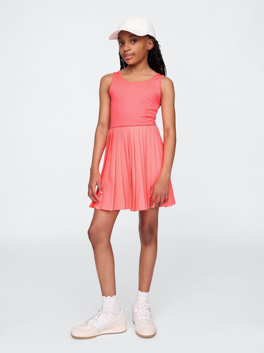 Pembe Çocuk Pileli Tenis Elbisesi