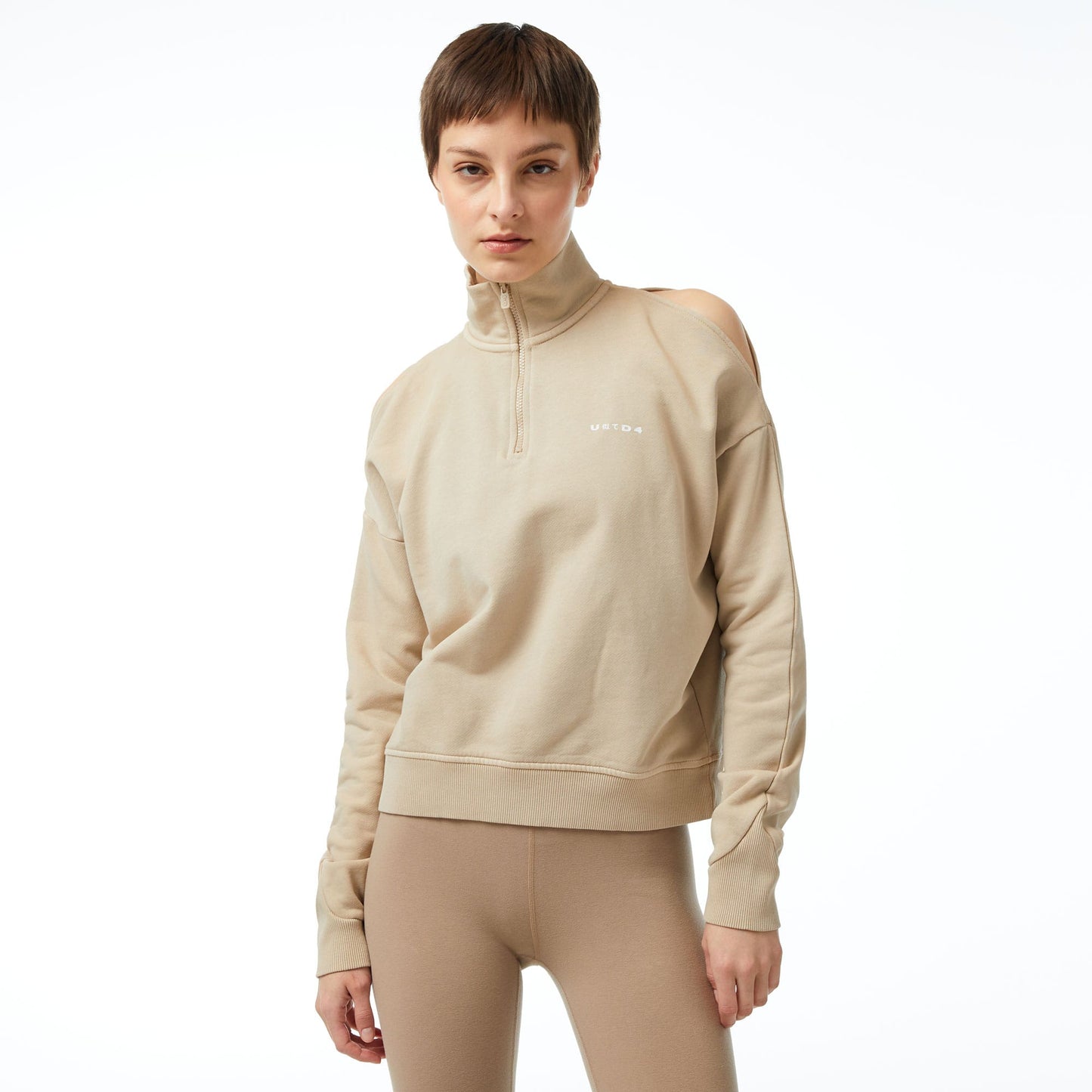 United4 Classic Kadın Krem Sweatshirt
