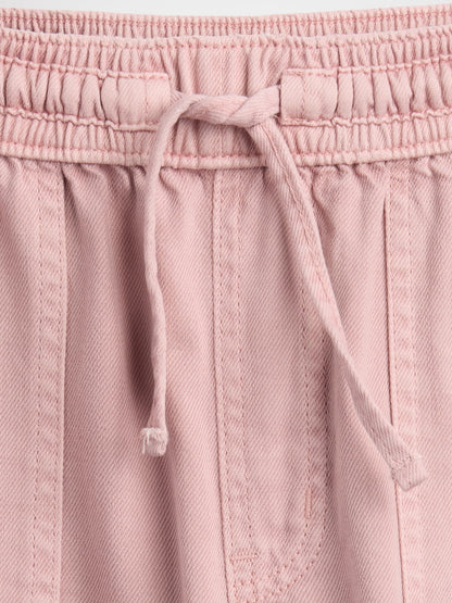 Açık Pembe Çocuklar Düşük Bel Baggy Jean Pantolon