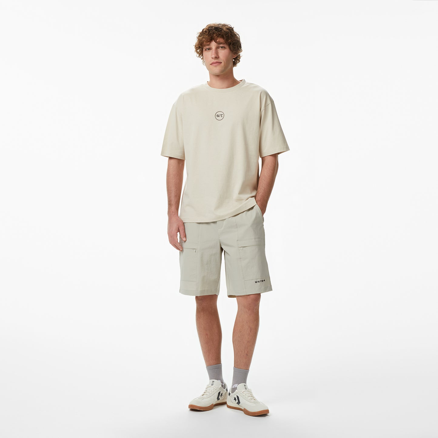 United4 Regular Fit Erkek Krem T-shirt