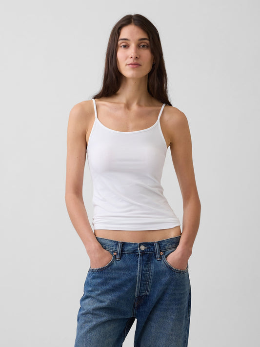 Beyaz Closeknit Basic Cami Atlet