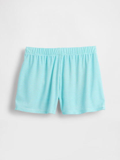Bebe Mavisi Çocuk Geri Dönüştürülmüş Fitilli Pijama Şortları