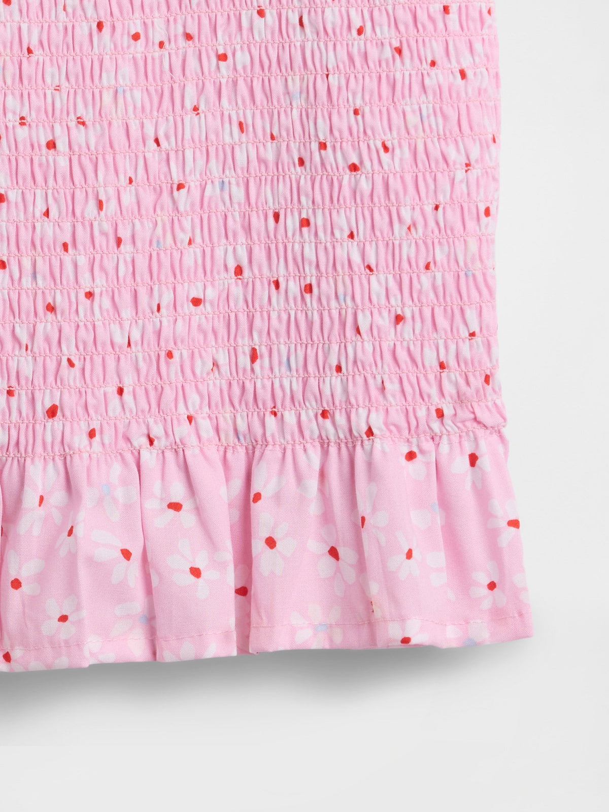 Pembe Smocked Peplum Bluz