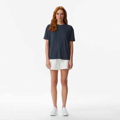 Lacoste Kadın Relaxed Fit Bisiklet Yaka Koyu Gri T-shirt