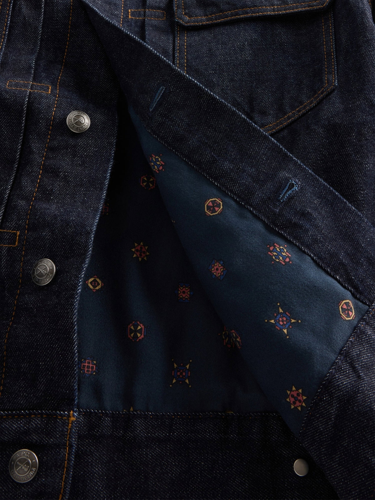 Koyu Mavi Gap × A.p.c. Astarlı Japanese Denim Ceket