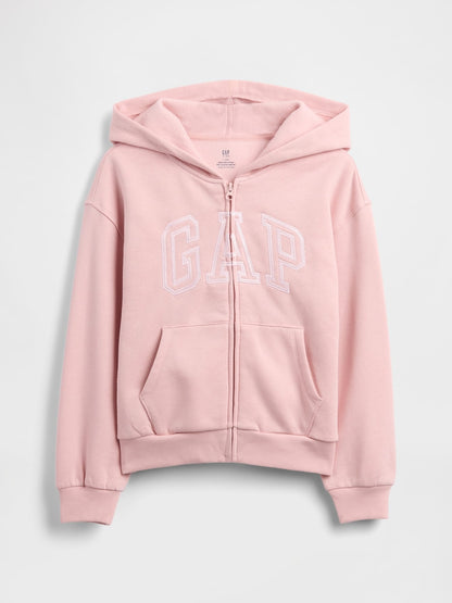 Pembe Gap Logo Fermuarlı Sweatshirt