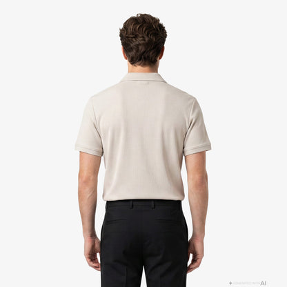 Calvin Klein Easy Micro Waffle Camp Erkek Bej Polo