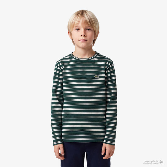 Lacoste Çocuk Bisiklet Yaka Yeşil T-shirt