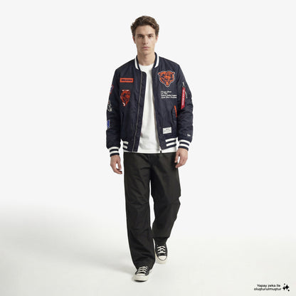 Alpha Industries X New Era Chicago Bears Ma-1 Bomber Erkek Lacivert Mont