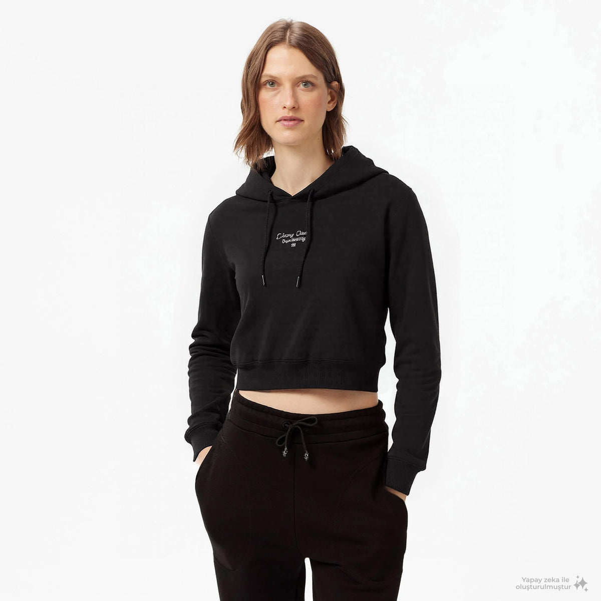 Tommy Hilfiger Essential Logo Erkek Siyah Sweatshirt