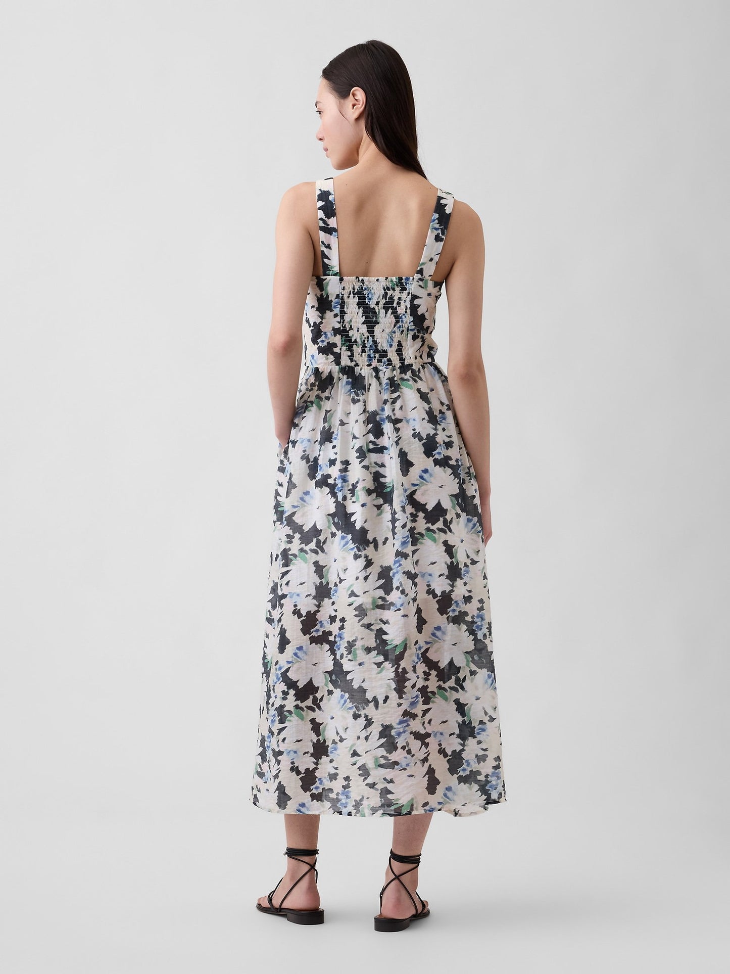 Çok Renkli Seamed Drop-waist Maxi Elbise